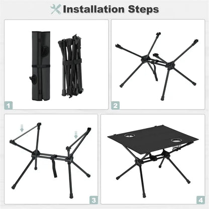 BukkitBow - Campingtafel - Set met Opberghoes - Metaal en Oxford-stof - Opvouwbaar - Lichtgewicht