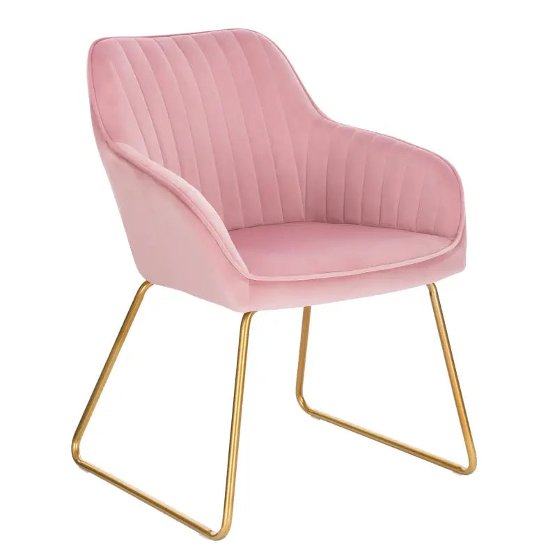 BukkitBow - Comfortabele & Ergonomische Eetkamerstoel - Velours met Goudkleurig Onderstel