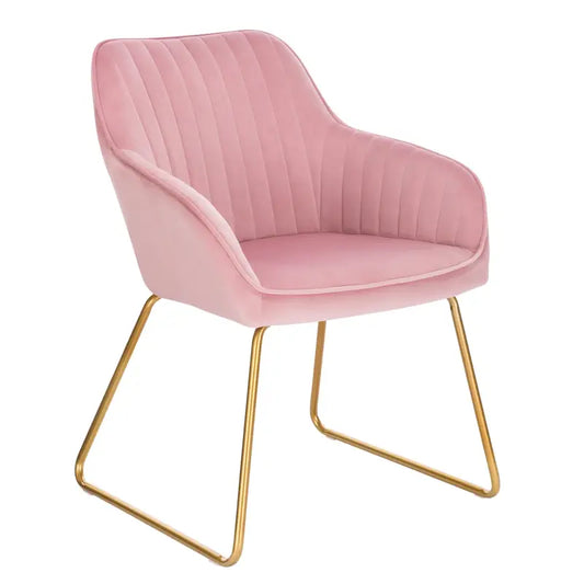 BukkitBow - Comfortabele & Ergonomische Eetkamerstoel - Velours met Goudkleurig Onderstel