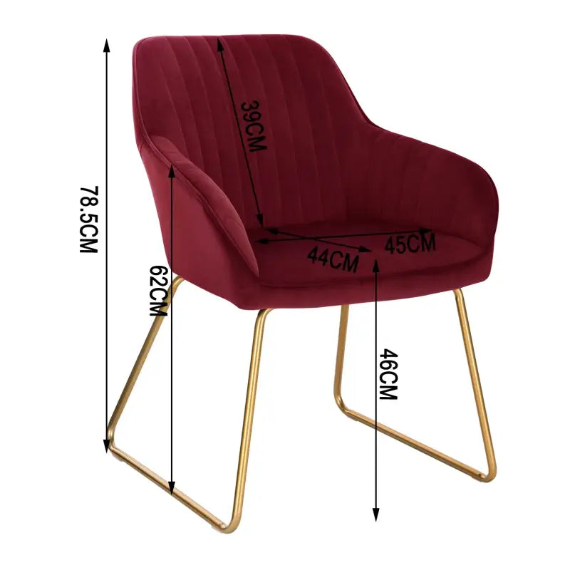 BukkitBow - Comfortabele & Ergonomische Eetkamerstoel - Velours met Goudkleurig Onderstel