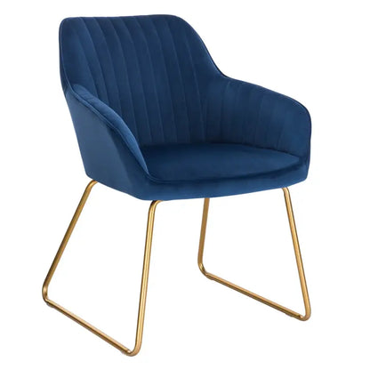 BukkitBow - Comfortabele & Ergonomische Eetkamerstoel - Velours met Goudkleurig Onderstel