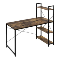 BukkitBow Compact Hoekbureau - Ruimtebesparende Werkplek met Opslagrek - 120x64x120cm