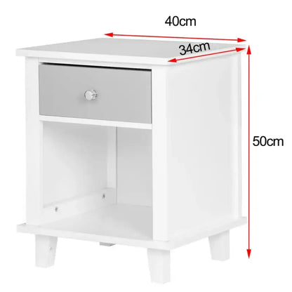 BukkitBow - Compact Nachtkastje - Waterbestendig - Met Lade en Open Compartiment - 40x34x50cm