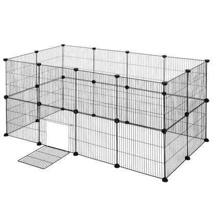 BukkitBow - Compacte Dieren ren - Knaagdieren Ren met 2 Lagen - Stevige Panelen - Veilig & Geventileerd - 142x71x71cm