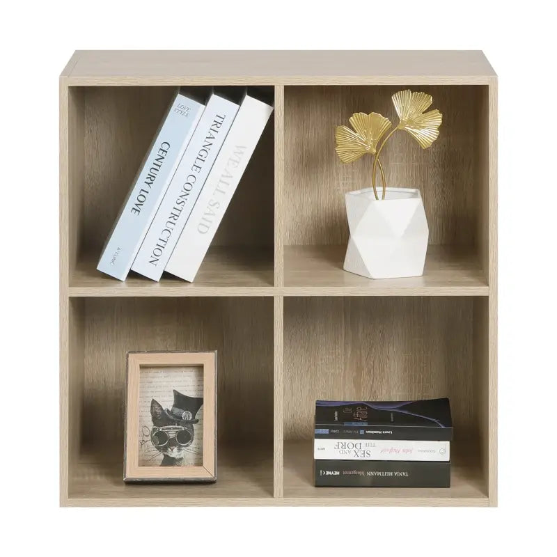 BukkitBow - Compacte Kubus Boekenkast - 4 Vakken - Ruimte-efficiënt - Multifunctioneel - 60x29,5x60cm