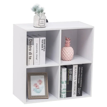 BukkitBow - Compacte Kubus Boekenkast - 4 Vakken - Ruimte-efficiënt - Multifunctioneel - 60x29,5x60cm