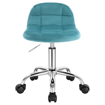 BukkitBow - Compacte Lage Kruk van Velvet/Fluweel - met Metalen Onderstel en Wielen - Hoogte instelbaar (43.5-55CM)