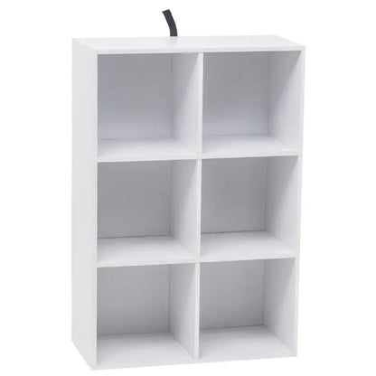 BukkitBow - Decoratieve Boekenkast met 6 Opslagkubussen - Vrijstaande Boekenplank - Ruimtebesparend Meubel