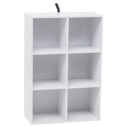 BukkitBow - Decoratieve Boekenkast met 6 Opslagkubussen - Vrijstaande Boekenplank - Ruimtebesparend Meubel