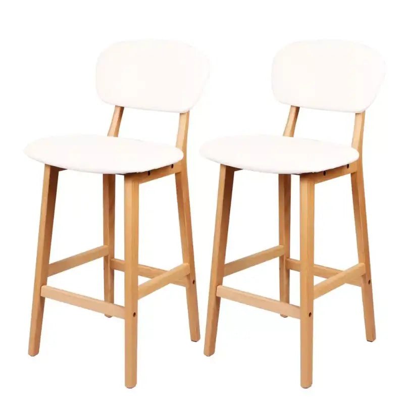 BukkitBow - Designer Barkrukken - Set van 2 Barkrukken - Kunstleer en Massief Hout - Modern en Comfortabel Design - Zithoogte: 65CM