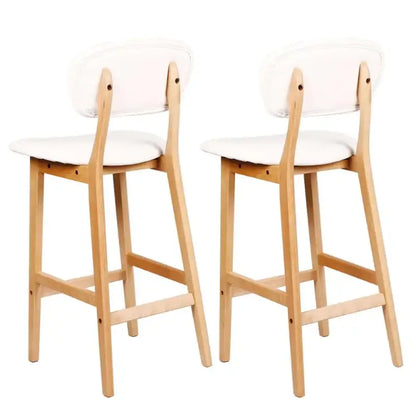 BukkitBow - Designer Barkrukken - Set van 2 Barkrukken - Kunstleer en Massief Hout - Modern en Comfortabel Design - Zithoogte: 65CM