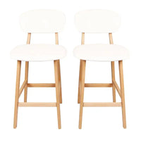 BukkitBow - Designer Barkrukken - Set van 2 Barkrukken - Kunstleer en Massief Hout - Modern en Comfortabel Design - Zithoogte: 65CM
