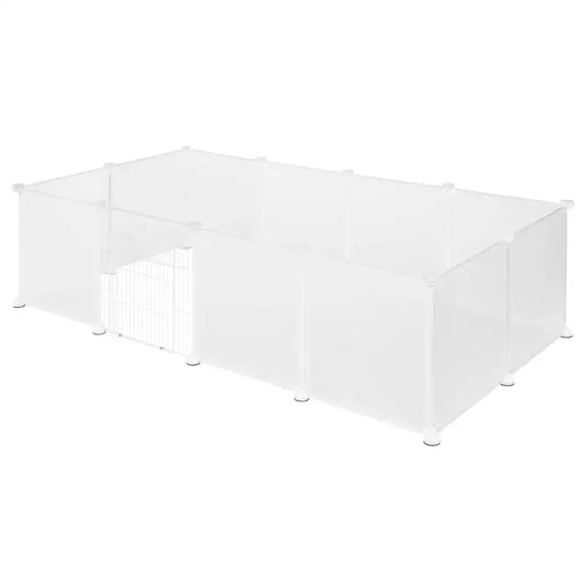 Grijs, opvouwbare hondenkooi met mesh-panelen en zwarte metalen frame, geschikt voor binnen- en buitengebruik. Ideaal voor honden in de woonruimte of tuin.