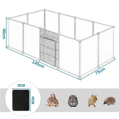 BukkitBow - Dierenren met Dichte Panelen - Ijzer & Kunststof - Veilig & Flexibel - Geschikt voor Kleine Huisdieren - 142x72x45cm