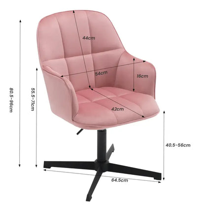 BukkitBow - Draaibare Bureaustoel - Ergonomische Bureaustoel - Velvet Fluwelen Stoel met Metalen Onderstel