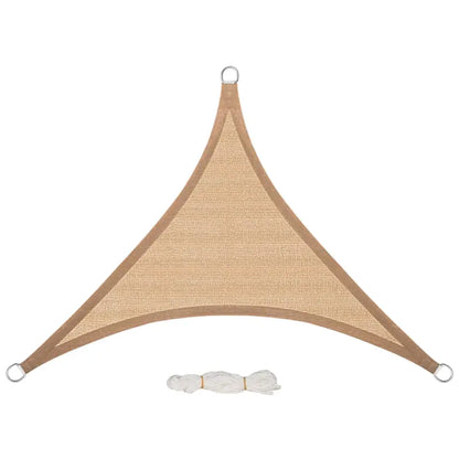 BukkitBow - Driehoekige Schaduwzeil - 180g/m² HDPE - UV-bescherming 50+ - RVS Gespen - 3 Bevestigingskoorden - Water- en Luchtdoorlatend