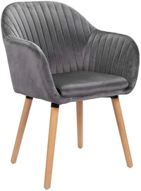 BukkitBow Eetkamerstoel - Ergonomisch Comfort - Fluweel met Houten Poten