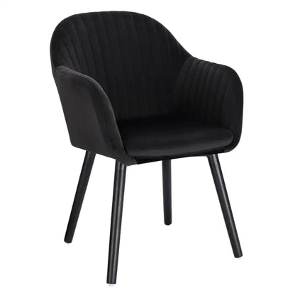 BukkitBow Eetkamerstoel - Ergonomisch Comfort - Fluweel met Houten Poten