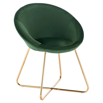 BukkitBow - Eetkamerstoel met Fluwelen Bekleding en Metalen Poten - Ergonomische Vorm - Zithoogte: 44CM