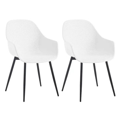 BukkitBow - Eetkamerstoelen Set van 2 - Moderne Keukenstoel - Holle Rug - Metalen Poten