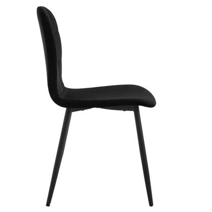 BukkitBow - Eetkamerstoelen Set van 4 - Ergonomische Keukenstoelen - Fluwelen Zitting - Metalen Poten