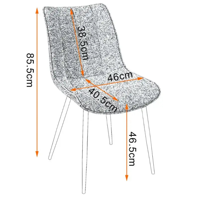 BukkitBow - Ergonomische Eetkamerstoelen - Set van 2 - 85,5 cm