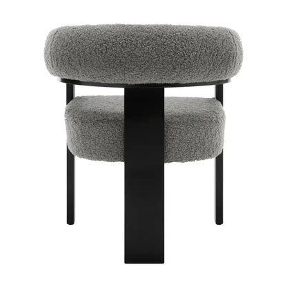 BukkitBow - Fauteuil met Fleece (Lamsvacht-Look) - Rubberwood Frame - Ergonomisch en Comfortabel - Modern Design