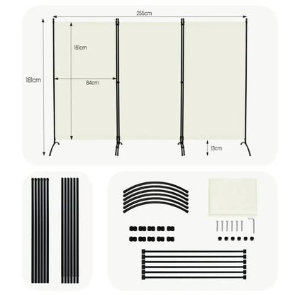 BukkitBow - Flexibe Kamerscherm - Polyester 160 g/m² - Stalen Frame - Opvouwbaar - Voor Binnen en Buiten
