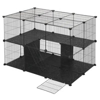BukkitBow - Flexibele Knaagdieren Ren - Konijn & Knaagdieren Ren met 2 Verdiepingen - Inclusief Ladder - 105X70X70CM