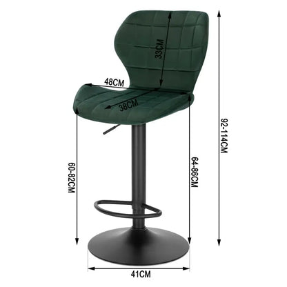 BukkitBow - Fluwelen Barkruk - Verstelbaar en Draaibaar - Comfortabel en Stijlvol - Zithoogte: 60-82CM