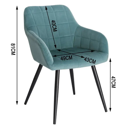 Comnox - BukkitBow - Comfortabele Fluwelen Eetkamerstoel - Stabiel Metaal Frame