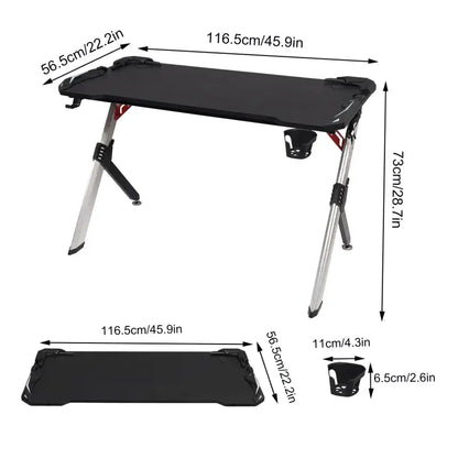 BukkitBow - Gaming Bureau Met Bekerhouder en Headset Stand - met RGB Verlichting - 116,5x56,5x73 cm