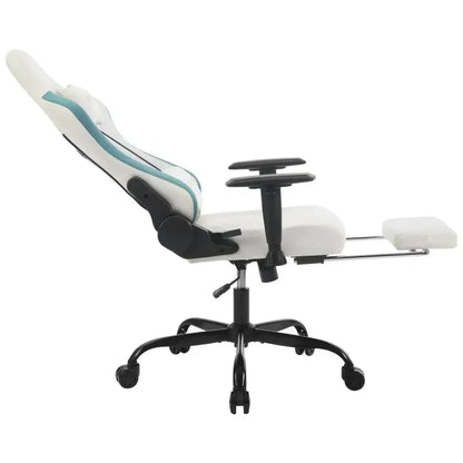 BukkitBow - Gaming Stoel met Massage Kussen - Metaal/Technische Stof/PU Wielen - 90°-155° Kantelbaar - Verstelbaar in hoogte en Diepte