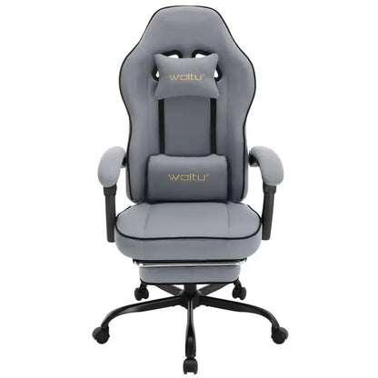 BukkitBow - Gaming Stoel met Verstelbare Rugleuning en Voetsteun - Metaal/Technologische Stof/Nylon Wielen - 150 kg Draagvermogen