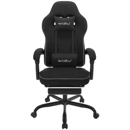 BukkitBow - Gaming Stoel met Verstelbare Rugleuning en Voetsteun - Metaal/Technologische Stof/Nylon Wielen - 150 kg Draagvermogen