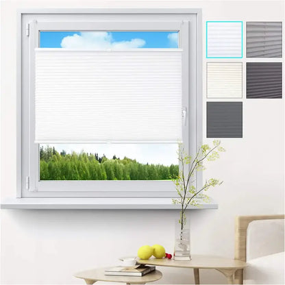 BukkitBow - Geplooid Gordijn / Jaloezië - Aluminium Rail - Wit - Breedte 45-120 cm - Hoogte: 100/130/220 cm - Inclusief Montageset
