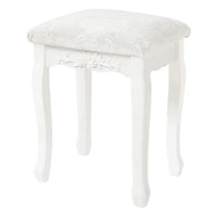 BukkitBow - Gewatteerde Kruk - Vintage stijl kruk met Patroon – Piano Kruk / Make Up Kruk voor Kaptafel - Mini Dressoir - 40X30X50CM - Wit