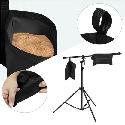 BukkitBow - Gewichtszakken – Set van 4 Zandzakken voor Partytent, Parasol en Tuinmeubilair – 37x34 cm – Zwart