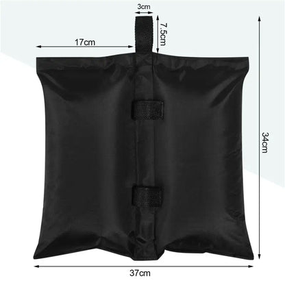 BukkitBow - Gewichtszakken – Set van 4 Zandzakken voor Partytent, Parasol en Tuinmeubilair – 37x34 cm – Zwart