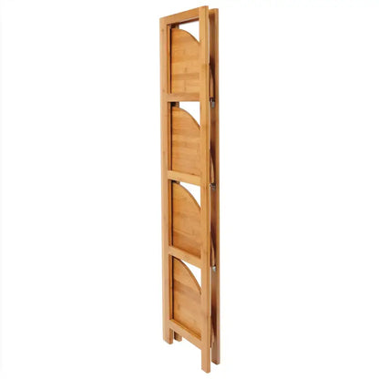 BukkitBow - Hoekplank / Wandplank - Bamboe Kast - 4 Opslagniveaus - Veelzijdig Gebruik - Robuust en Stabiel - 27x27x120CM