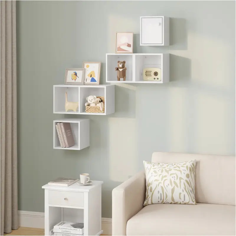 BukkitBow - Hoekplanken / Wandkast - Moderne Kubus boekenkast - Opberg- en Decoratieplank - 48x120x48CM