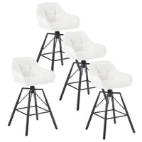 BukkitBow - Hoge Luxe Barkrukken Velvet / Vluweel - Met rugleuning en Armleuning met Patroon en Voetensteun - 360 Graden Draaibaar - Set van 4 Stuks