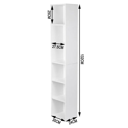 BukkitBow - Houten Boekenkast met 4 Kubus Rekken - Opslag Meubilair voor Woonkamer Slaapkamer - 30x24x106CM