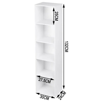 BukkitBow - Houten Boekenkast met 4 Kubus Rekken - Opslag Meubilair voor Woonkamer Slaapkamer - 30x24x106CM