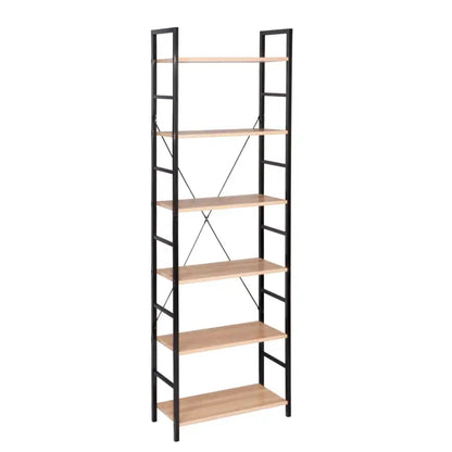 BukkitBow - Houten Planken met 6 Tiers - Boekenkast Garage Schuur Opbergrek - Multifunctioneel Organisator - 27,5x60x180cm