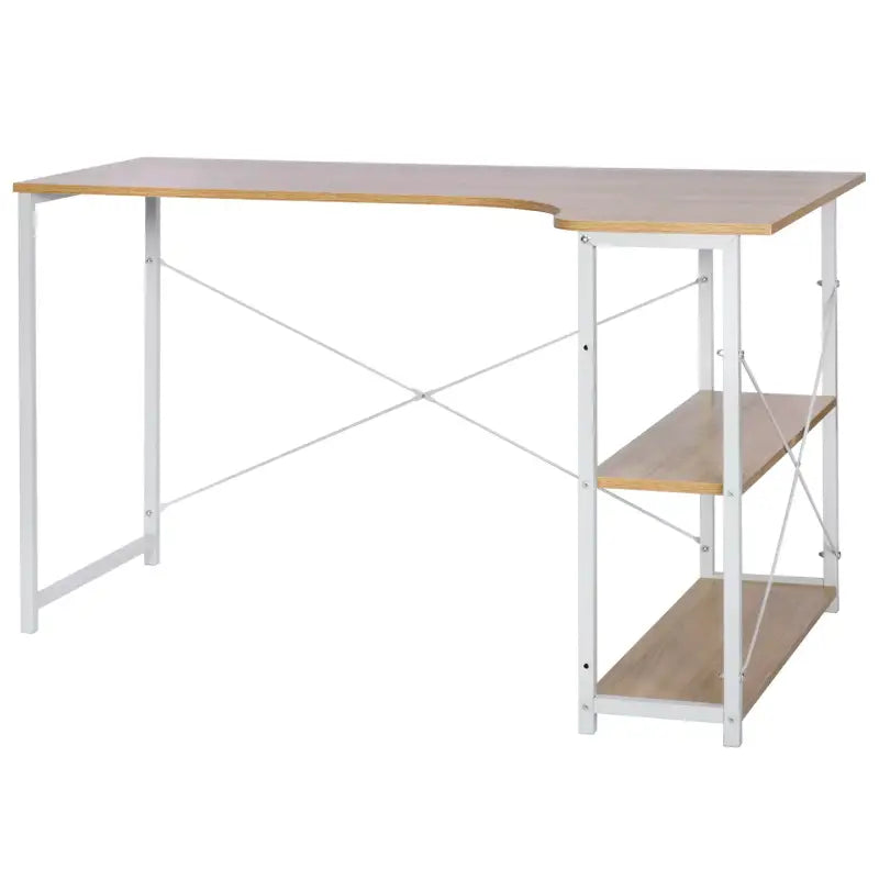 Comnox - BukkitBow Industrieel Bureau - Compact Hoekbureau met Opbergruimte - 120x74cm