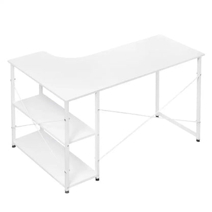 Comnox - BukkitBow Industrieel Bureau - Compact Hoekbureau met Opbergruimte - 120x74cm