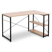 Comnox - BukkitBow Industrieel Bureau - Compact Hoekbureau met Opbergruimte - 120x74cm