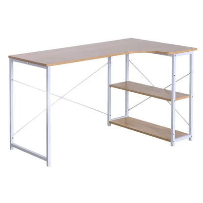 Comnox - BukkitBow Industrieel Bureau - Compact Hoekbureau met Opbergruimte - 120x74cm