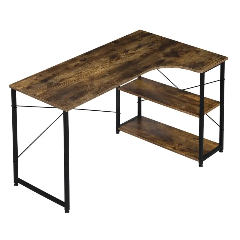 Comnox - BukkitBow Industrieel Bureau - Compact Hoekbureau met Opbergruimte - 120x74cm